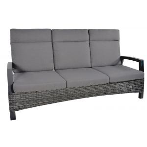 Prato Forte wicker Loungebank antraciet 3 persoons