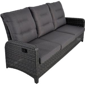 Dagaanbieding - Soho Forte wicker Loungebank antraciet - 3 persoons dagelijkse koopjes