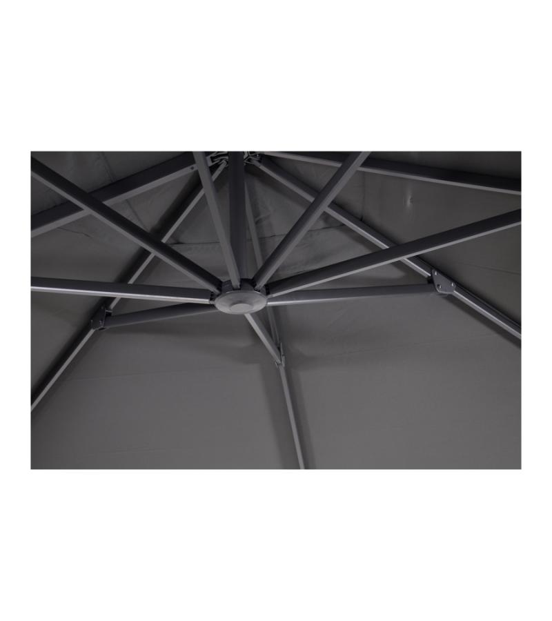 Taurus Zweefparasol grijs 300x300 cm vierkante parasol