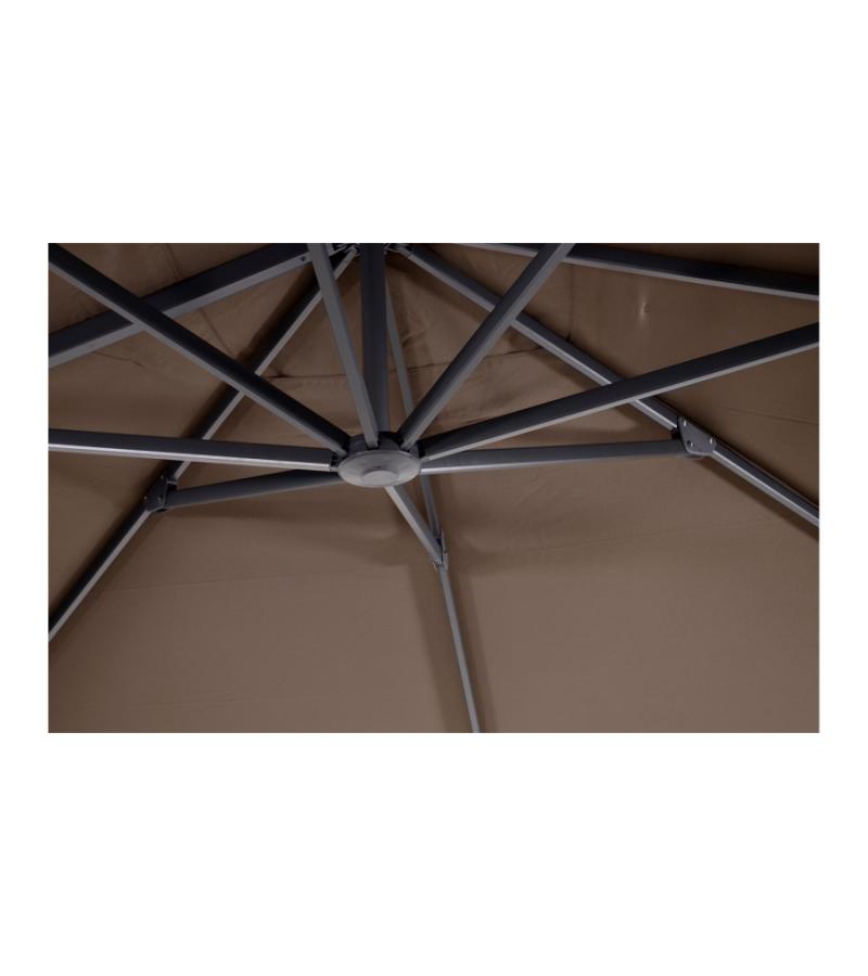Taurus Zweefparasol taupe 400x300 cm rechthoekige parasol
