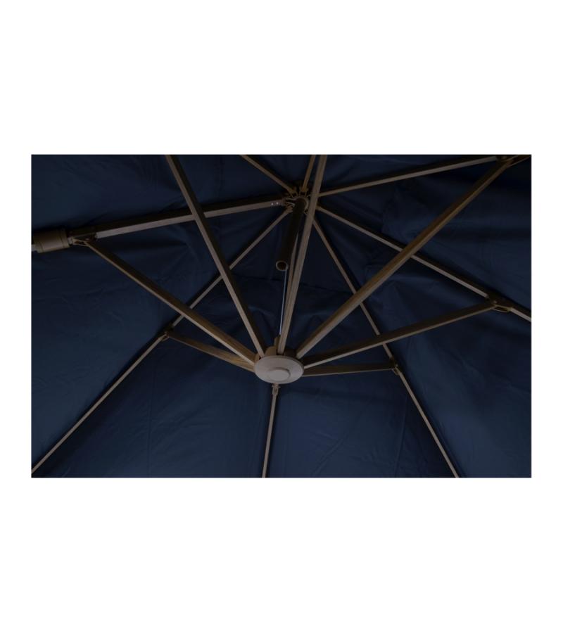 VirgoFlex Zweefparasol houtlook grijs 300x300 cm vierkante parasol