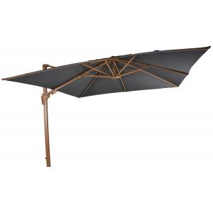 Dagaanbieding - VirgoFlex Zweefparasol houtlook grijs 300x300 cm vierkante parasol dagelijkse aanbiedingen