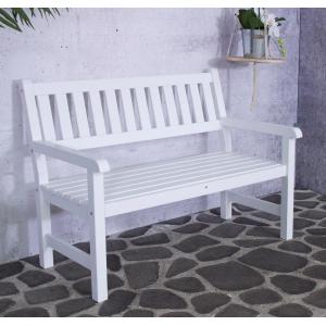 Afbeelding SenS-Line 2-zits Houten tuinbank Bordeaux 125 cm - wit door Tuinexpress.nl