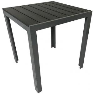 Tuintafel aluminium met polywood tafelblad grijs 70 x 70 cm