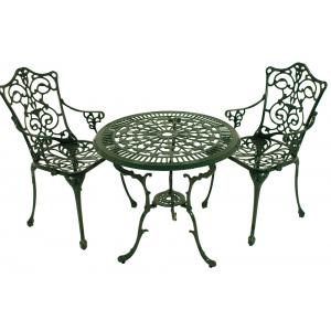 Bistroset 3-delig met aluminium frame groen