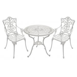 Bistroset 3-delig met aluminium frame wit