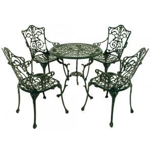 Bistroset 5-delig met aluminium frame groen