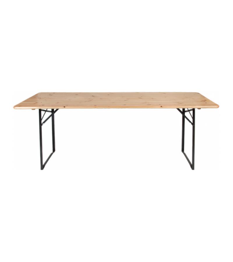 Inklapbare houten tafel H 75,5 x 220 x 70 cm