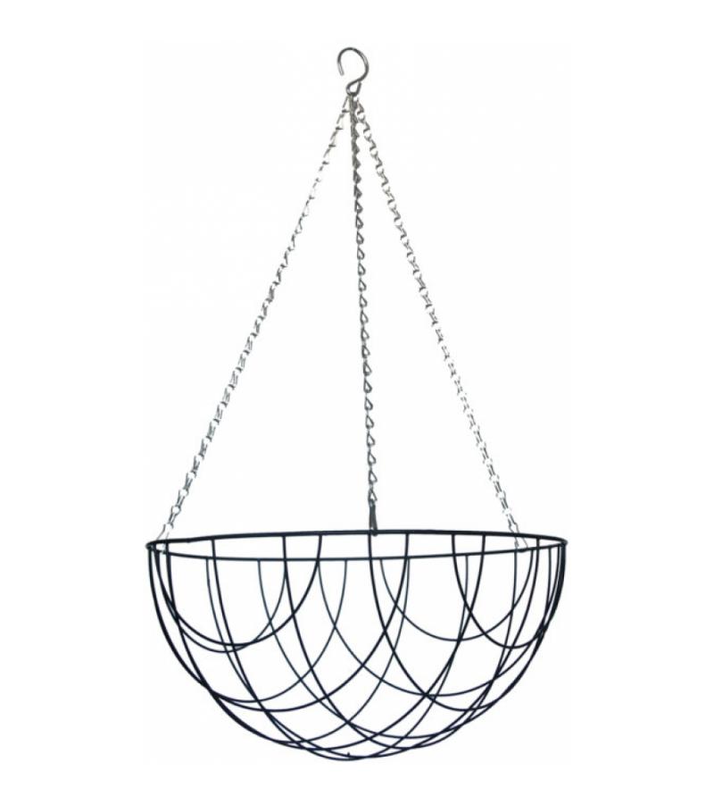 Hanging basket zwart gecoat metaal - XL