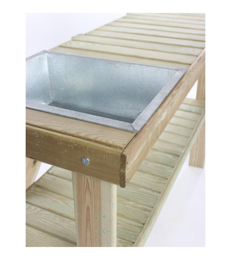 Express oppottafel met zinken bak 122x46x52 cm