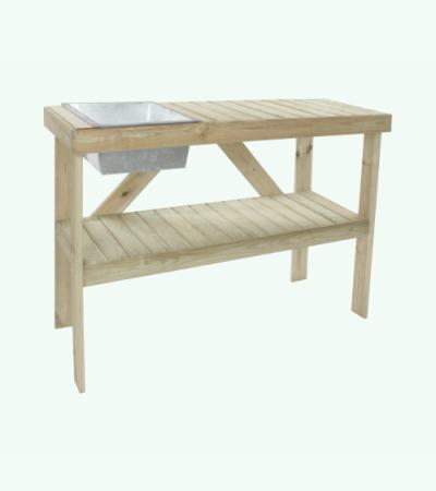 Express oppottafel met zinken bak 122x46x52 cm