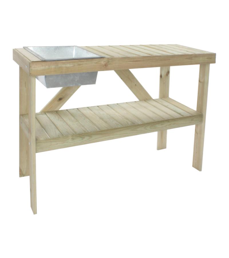 Express oppottafel met zinken bak 122x46x52 cm