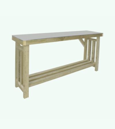 Express oppottafel met zinken blad 180x50x80 cm