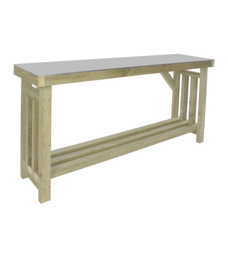 Express oppottafel met zinken blad 180x50x80 cm