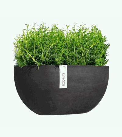 Ecopots Sofia Wall kunststof bloempot donker Grijs - Ø 40,5 cm