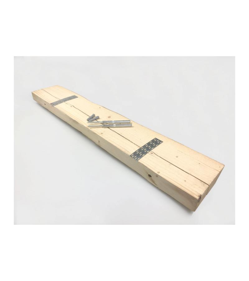 Zwevende barnwood wandplank 250 x 18 cm