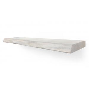 Zwevende wandplank eiken boomstam natuurlijk wit 100 x 30 cm