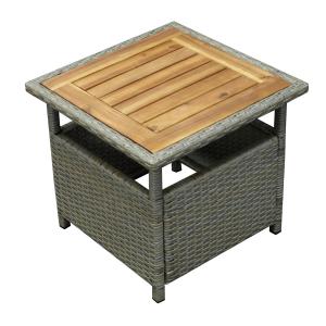 Bijzettafel buiten Aluminium Wicker Robinahout Grijs 45 x 40 cm