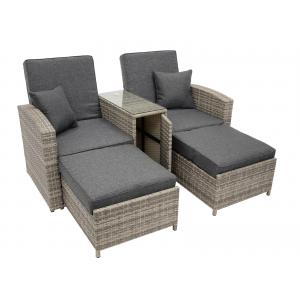 Bologna wicker loungeset Aluminium Wicker Glas Bruin, Crème