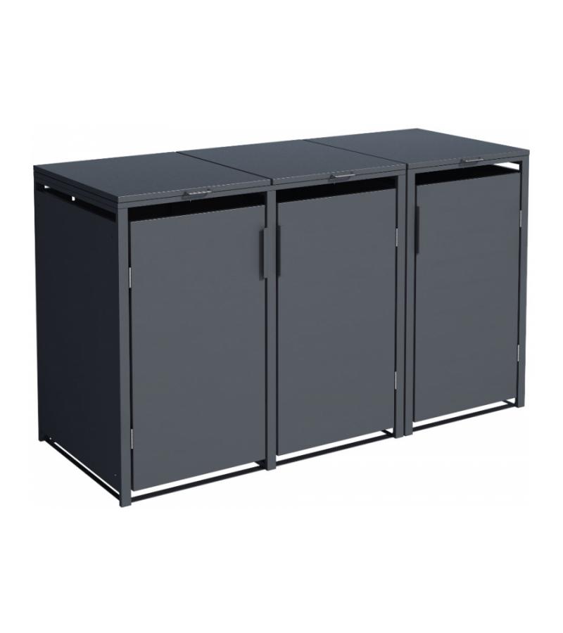 Kliko ombouw - Verzinkt staal - Antraciet voor 3 kliko's