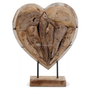 Deco Hart houten beeld 30 cm