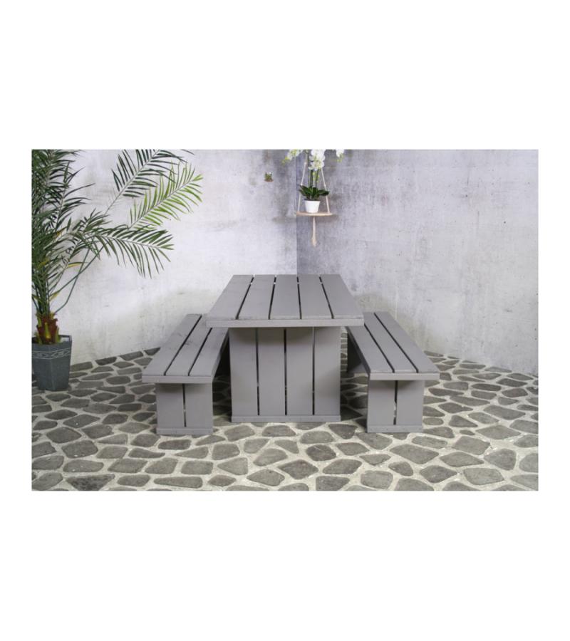 Marseille houten picknicktafel grijs 160 cm