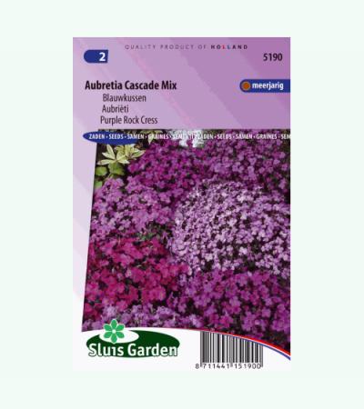 Blauwkussen bloemzaden - Aubretia Cascade Mix