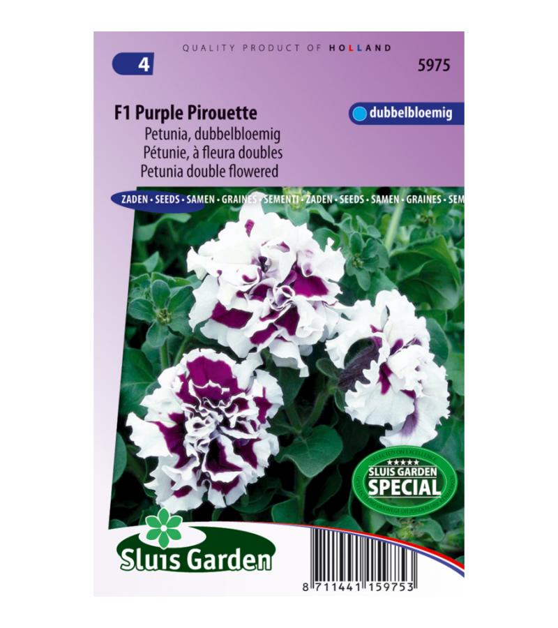 Dubbelbloemige petunia bloemzaden – F1 Purple Pirouette