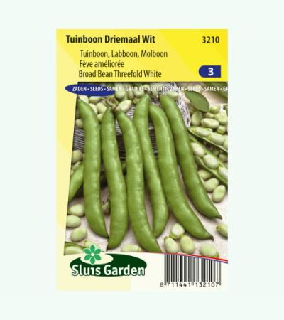 Tuinboon zaden - Driemaal Wit