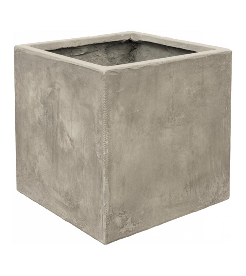 Ter Steege Static Cube vierkante plantenbak 43x43x43 cm grijs