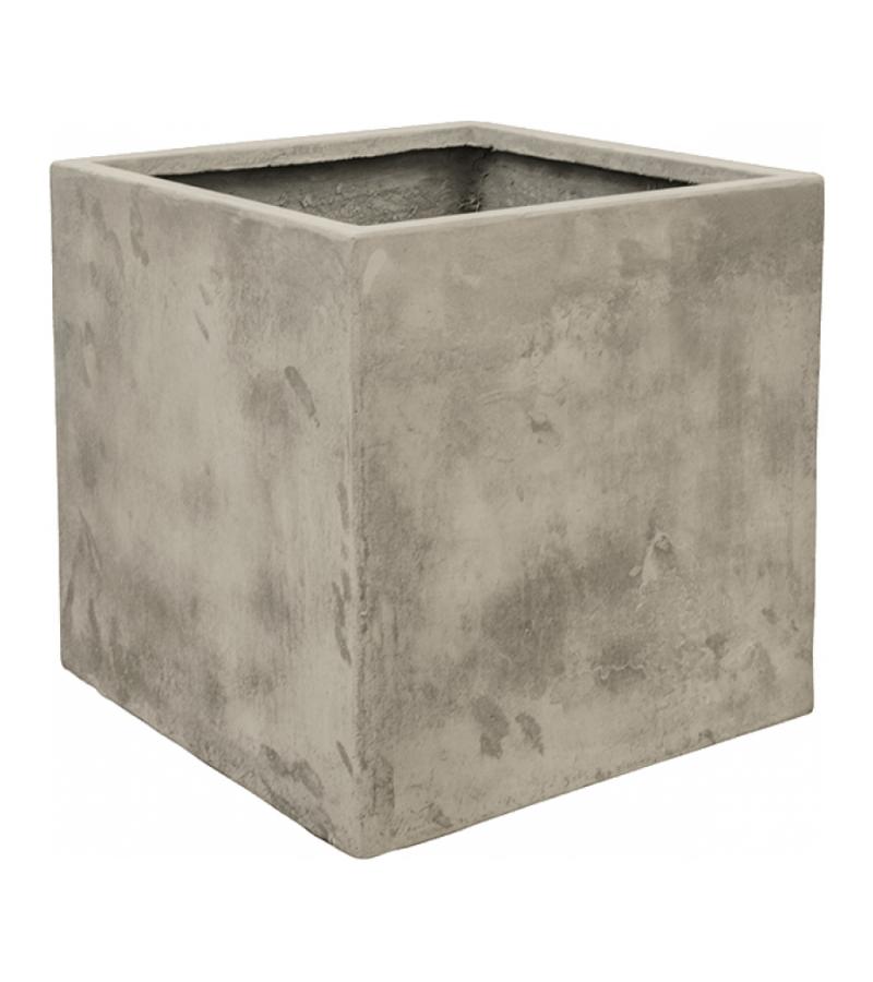 Ter Steege Static Cube vierkante plantenbak 54x54x54 cm grijs