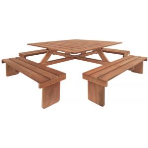 Hardhouten picknicktafel Vierkant 2 colli