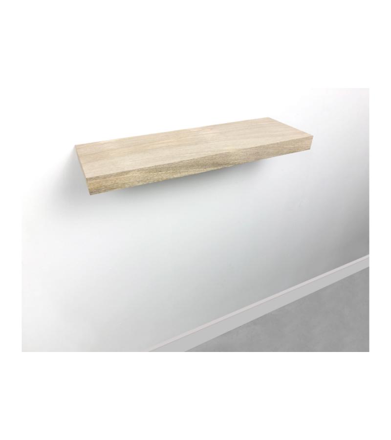 Zwevende wandplank mangohout recht 100 x 20 cm