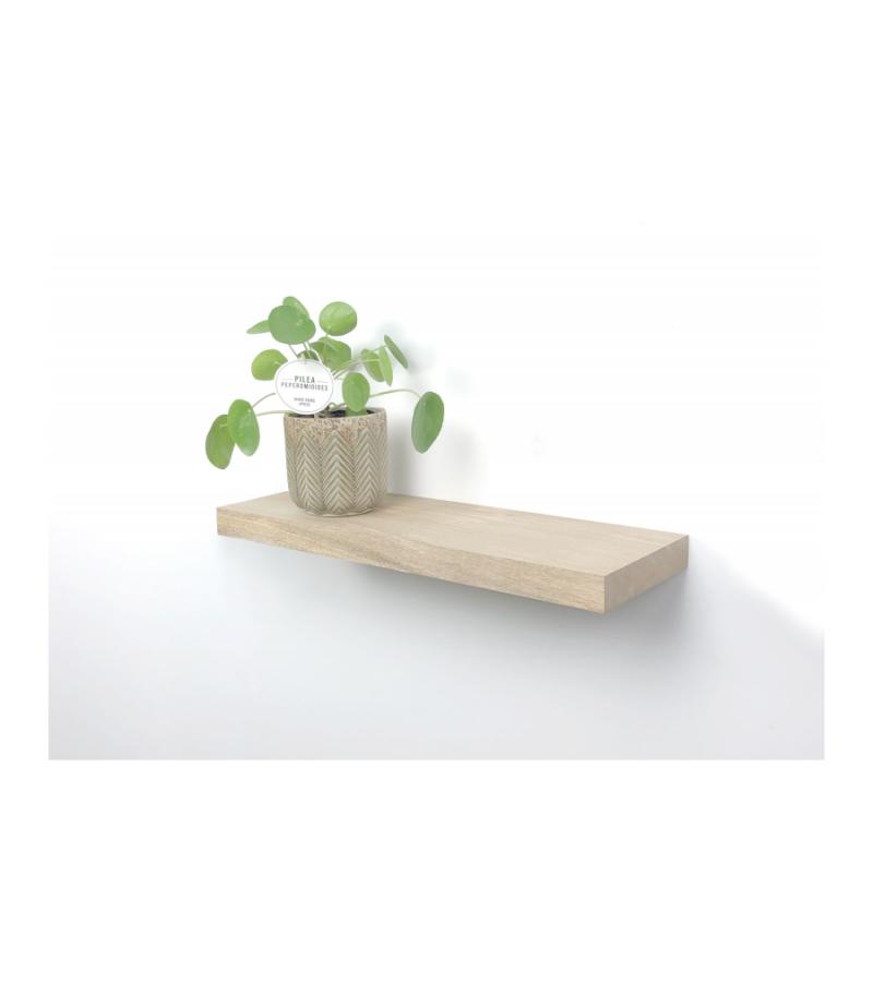 Zwevende wandplank mangohout recht 100 x 20 cm