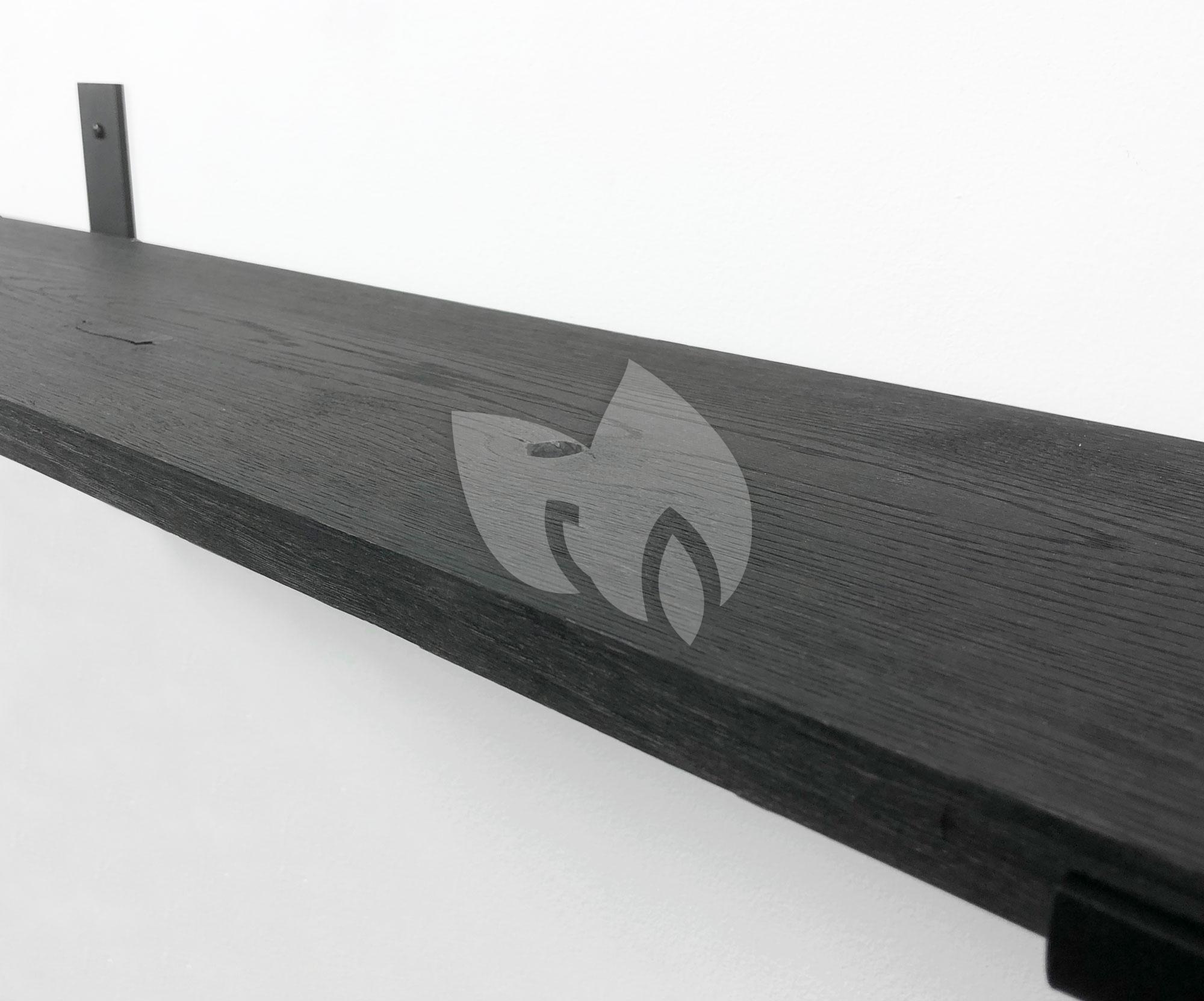 Pasen Inzichtelijk dek Wood Brothers Eiken wandplank zwart 50 x 20 cm met industriele plankdragers  | Tuinexpress.nl